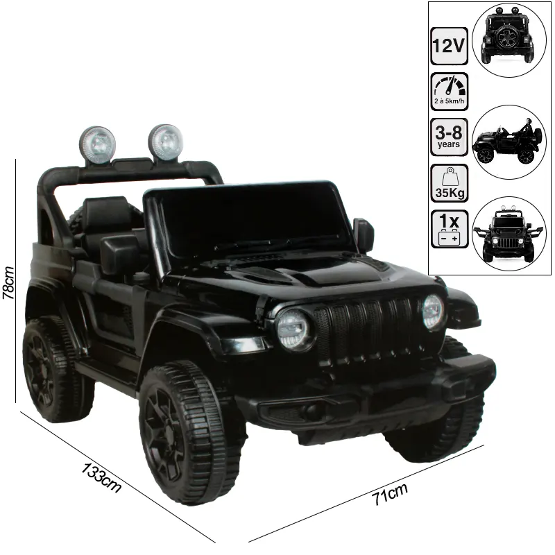 Jeep 4×4 -turquoiseياسمين ابيض Jeep 4×4 -Noir